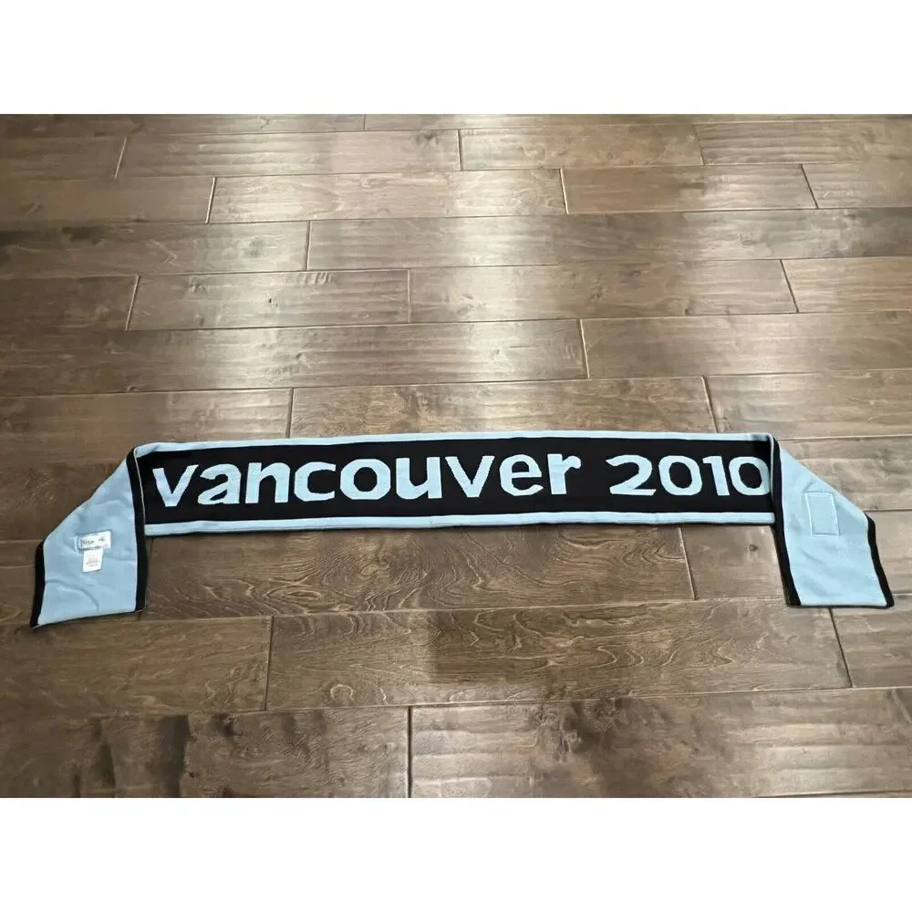 Olympic Games Vancouver 2010 Navy Blue Sky Blue Official Scarf 60x6 100% Acrylic